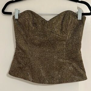Nicole Miller Gold Glitter Bustier